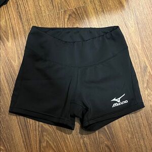 Mizuno Black Women's Athletic Performance Shorts with White Logo